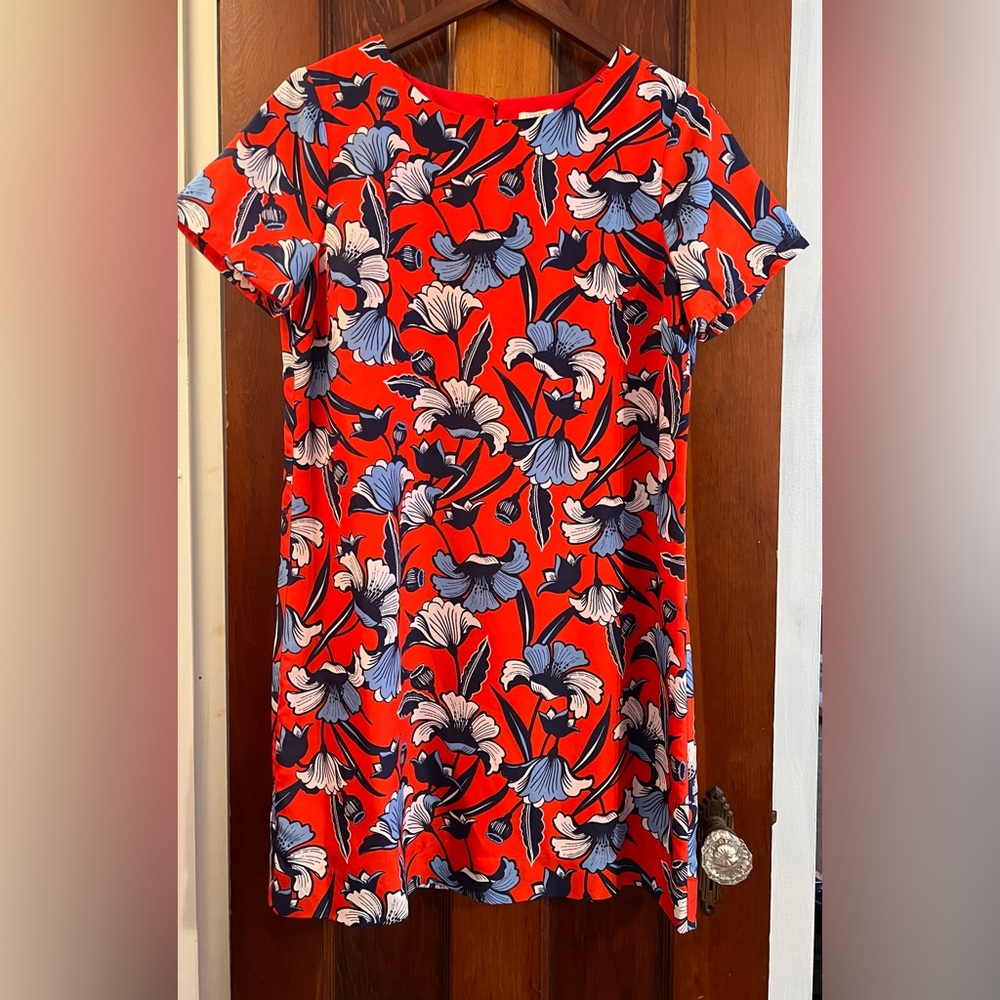 EUC J Crew Red Poppy Dress Size 8